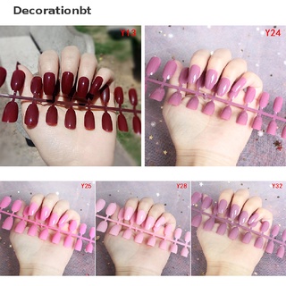 (decorationbt) 24pcs moda uñas postizas gel acrílico completo francés uñas falsas arte consejos herramienta en venta (1)