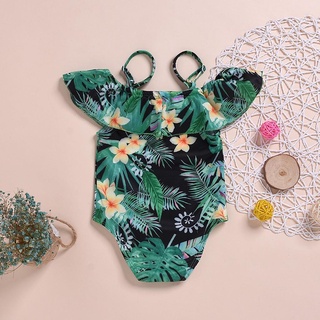 Bebé niños niñas verano volantes liguero flor impreso Bikini trajes de baño/bebés Ourfairy88.Br