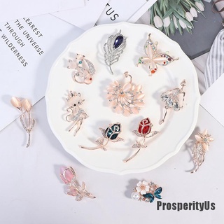 [ProsperityUs] 1 pieza de cristal de diamantes de imitación broches Pin para mujer ropa broche accesorios