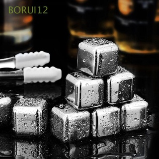 Borui12 Para whisky vino Keep Longer frío reutilizable sin Diluting De acero inoxidable con Líquido De hielo Cubo De piedra vino
