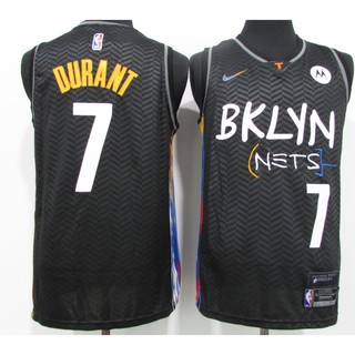 2020-2021 nba hombres baloncesto jerseys brooklyn nets #7 kevin durant nueva temporada jersey graffiti city edition negro jersey