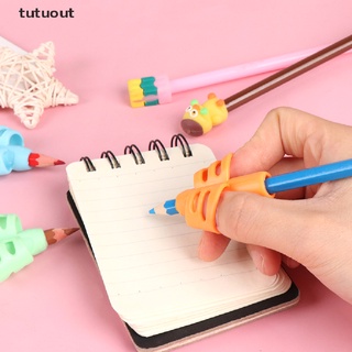 tutuout 3 unids/caja de dos dedos lápiz titular de escritura ayuda de agarre de postura dispositivo de corrección de postura cl