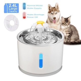 Dispensador automático de agua potable para mascotas, LED eléctrico, para perros, fuente de beber, alimentador de gato, filtro con enchufe (1)