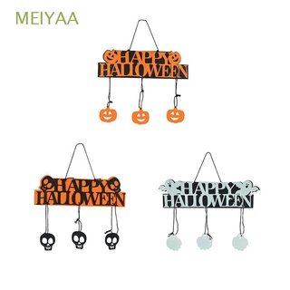 meiyaa colorido calabaza halloween fantasma colgante decoraciones bandera papel al aire libre pared fiesta suministros hangtag esqueleto
