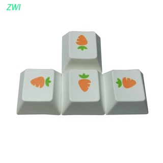 ZWI 4Pcs Carrot Arrow Keys PBT Dye Sub OEM Profile Cap Keyboard Keycap for Cherry MX Mechanical Keyboar
