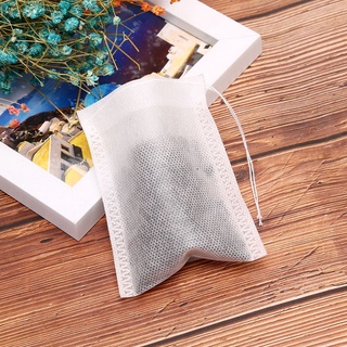 Fallforbeauty bolsas de té vacías biodegradables filtro de té bolsas de filtro desechables con cordón sellado bolsas de café para infusor de té de grado alimenticio tela no tejida filtros de especias (5)