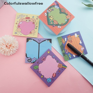 colorfulswallowfree 50 hojas/pad de dibujos animados colorido memo oficina mensaje notas regalo papelería belle (3)