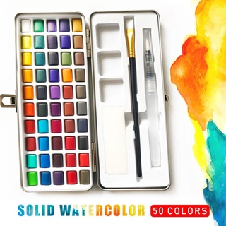 trail 50 colores sólido acuarela pintura pigmento conjunto portátil para principiantes dibujo arte (3)
