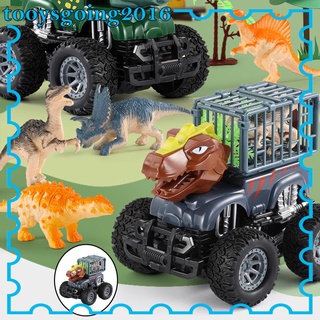 [toyals] Camiones De juguete De dinosaurio Para niños juguetes conjuntos Para niñas transporte De coches Fingir Festival