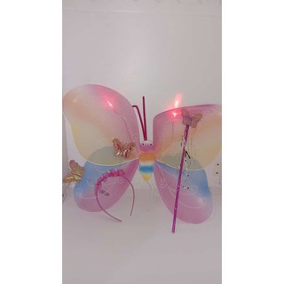 Conjunto de alas de hadas led mariposa - disfraz de alas de hadas diademas y palos