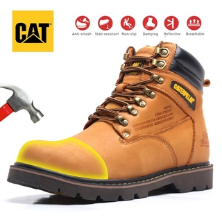Botas de seguridad hombre Caterpillar zapatos de trabajo para exteriores anti-rotura y anti-pinchazos