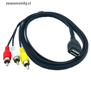 (lucky) cable adaptador de video a/v de 5 pies/1,5 m usb 2.0 hembra a 3 rca macho [seasonsinhj]