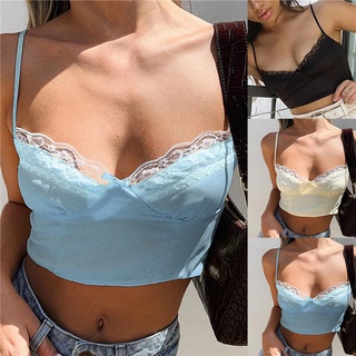 Camisola Sexy de verano de encaje de leche de seda para mujer/chaleco Top