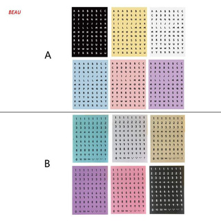 beau 6 colores letras del alfabeto número de resina epoxi kit adhesivos en inglés letras lentejuelas mixtas resina stickers decorativos