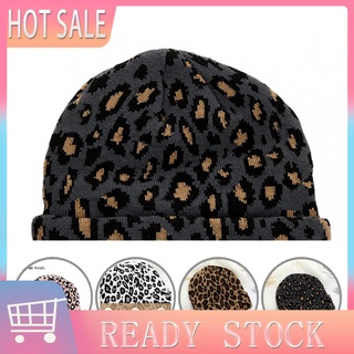 Duo| Invierno Unisex sombrero leopardo domo de punto sombrero domo para exteriores