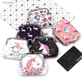 Haiheng Mini monedero/cartera De cuero con estampado De unicornio para mujer