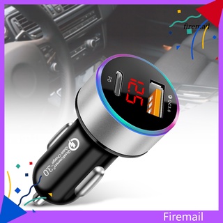 Firemail cargador de coche de carga rápida pantalla Digital multifuncional Auto cargador de teléfono móvil para MP3/MP4 (1)