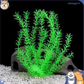 Sg--Fake hierba de agua simulada de plástico vívido plástico sin daño acuario verde plantas artificiales para tanque de peces