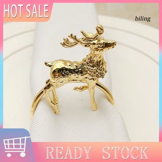 yu|6 unids/set lindo ciervo forma servilleta anillo llamativo exquisito aleación servilleta titular para cocina
