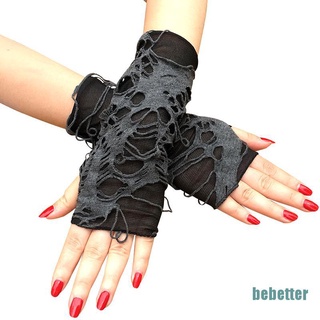 [bebetter] un par de guantes góticos sin dedos mendigo punk halloween agujero cosplay