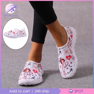 [Tachiuwa] enfermera Doctor impresión mujeres zapatillas de deporte Cosplay zapatos de deslizamiento en