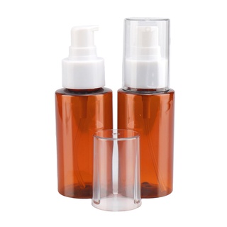[New]Empty Amber Brown Plastic Bottles (6 Pack), Plastic Containers for Shampoo, Lotions, Liquid Body Soap, Creams (4)