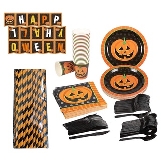 Hanht 195 pzas juego De utensilios desechables Para Halloween Halloween Halloween fiestas Halloween Halloween