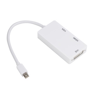 Hot Promotion Professional 3 in 1 0.2m Apple MacBook Pro Air's Thunderbolt Mini Display Port DP To DVI VGA HDMI Adapter Converter COD (2)