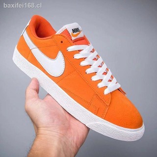 [en stock] Nike hombres y mujeres de moda zapatos deportivos Trailblazer serie naranja rojo hombres y mujeres amantes zapatos zapatos de lona