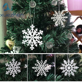 6 pzas colgantes de copos de nieve/adornos de árbol de navidad/decoraciones colgantes de navidad para fiesta en casa