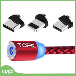 [Upgo] Cargador Magnético Redondo De 3 Pies Para Cable De Carga Micro USB Tipo C IOS