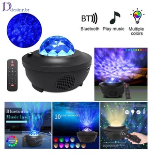 Colorida proyector de cielo estrellado galaxia Bluetooth Usb Control de música reproductor de noche luz romántica proyección de la lámpara destiny