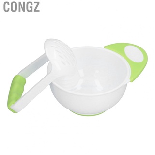 congz baby food masher bowl set antideslizante tazón largo mango fruta vegetal puré tazón con varilla de molienda