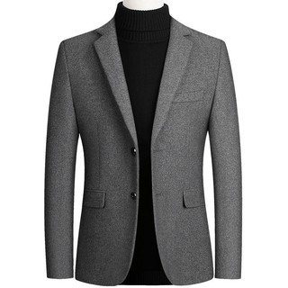 Alta calidad de los hombres de lana traje de abrigo de lana mezclas Casual Blazers de los hombres traje superior masculino sólido de negocios Casual hombres abrigos y chaquetas