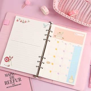 A6 A5 Loose Leaf Paper Notebook 6 Holes Inside Refill Monthly Weekly Planner Inner Page (8)