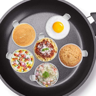 ADAMES Nonstick Egg Frying Mold Cooking Pancake Shaper Egg Ring With Handle Kitchen Stainless Steel 2/4PCS Round Baking Omelette Mould (3)