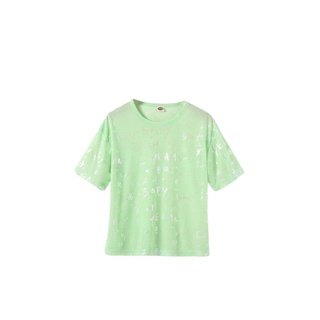 Youkon-summer camiseta transpirable para niñas pequeñas, creativa letra de impresión cuello redondo manga corta Top niños Casual (2)