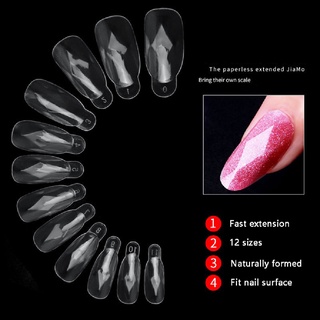 Qowine 120Pcs Nail Mold Tips Nail Dual Forms Finger Extension Nail UV Extend Gel Nails CL