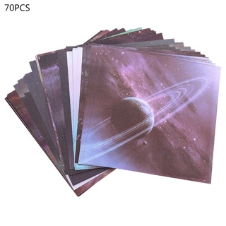 Stat Scrapbooking Origami papel 70 hojas arte fondo universo planeta luna tarjeta de papel hacer manualidades