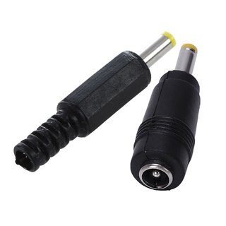 6pcs protector de cable de plástico 4.0 x 1,7 mm macho dc enchufes de alimentación conectores y 1pcs punta amarilla 4.0x1.7 mm macho enchufe a 5.5x2.1mm hembra jack dc conector de alimentación negro
