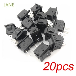 JANE 20PCS Square Press Button Motorcycle 2PIN ON/OFF Boat Rocker Switch KCD1-11 Car Truck Black Snap-in G130 SPST (1)