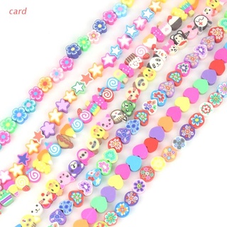 card Diy Mixed Color Love Hearts Soft Pottery Slice Bracelet Beading Crafts Accessories Loose Bead Charms for Bracelet Making