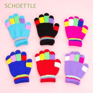 SCHOETTLE Boys Baby Mittens Comfortable Knitted Mittens Finger Gloves Dot particles Winter Outdoor Sports Warm Antiskid Girls Thickened/Multicolor