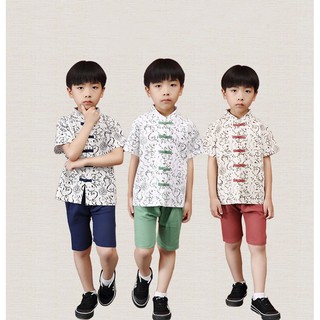Niños Tang traje de estilo chino traje de manga corta -