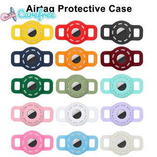 CAREFREE Useful Air Tag Holder Silicone Pets Anti-lost Locator Sleeve Airtag Protective Case New Hollow For Apple Badges Airtags Dog Cat Collar GPS Finder Tracker Protector Cover/Multicolor