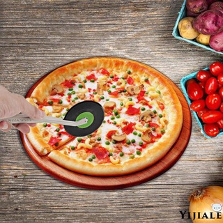 Yj★Rueda cortadora de Pizza, cortadora de Pizza en forma de tocadiscos con mango antideslizante, accesorios de cocina multifuncionales
