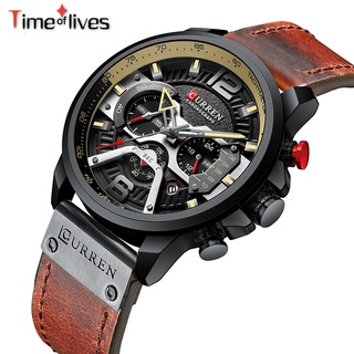 Curren 8329 hombres reloj impermeable correa de cuarzo reloj multifunción cronógrafo reloj de pulsera masculino deportivo reloj (6)