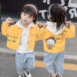 abrigo de niña chun qiu zhuang2020new bebé niña otoño moda chaqueta1-7coreano estilo cortavientos-año de edad niños