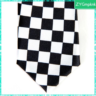 hombre\\\'s lazo - negro blanco faja corbata estrecha delgada delgada cuello accesorio (3)