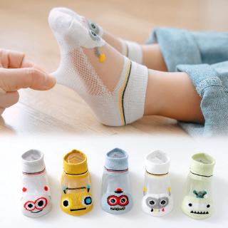 5 pares lindo de dibujos animados verano delgado algodón niños bebé niño niña calcetines